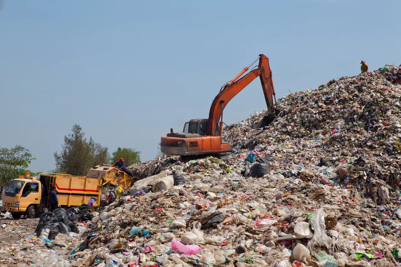 Backhoe at Garbage Dump 