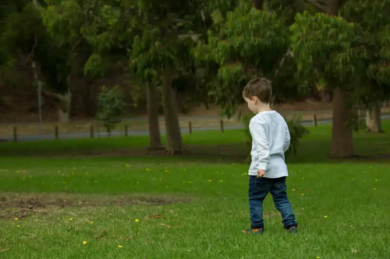 Boy Running in the Park at Glen Iris