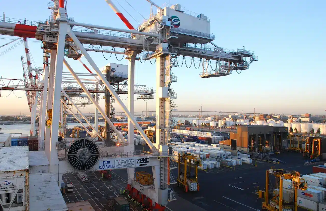 Containers Being Loaded Onto Cargo Ships in the Port of Melbourne