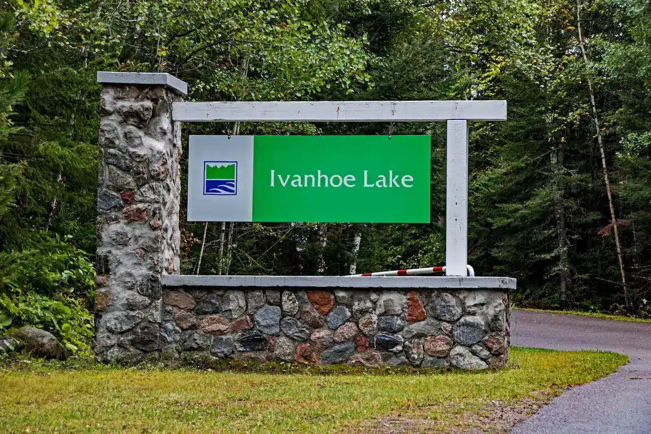 Ivanhoe East Lake Provincial Park Entrance Sign