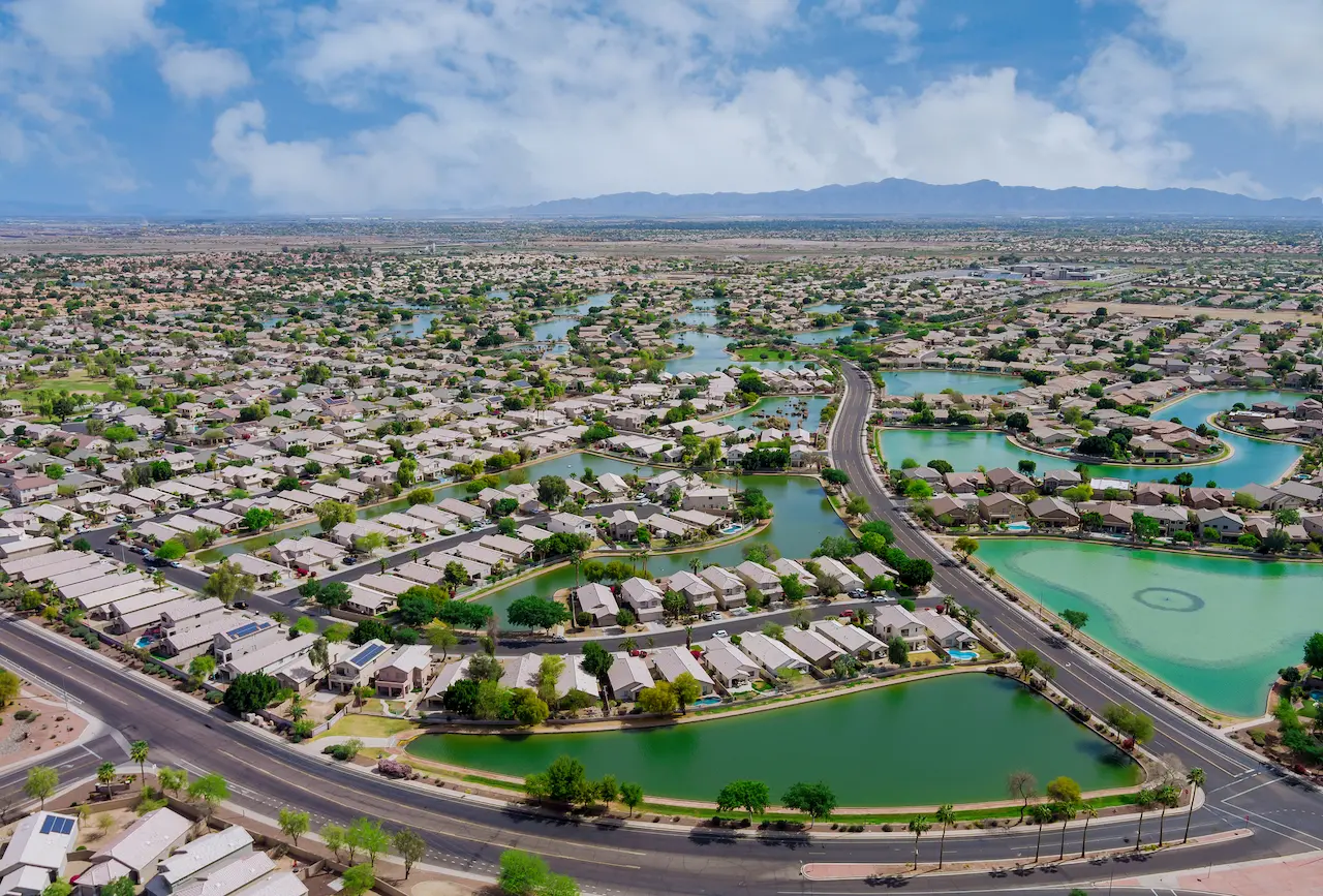 Overlooking View of a Small Town a Avondale
