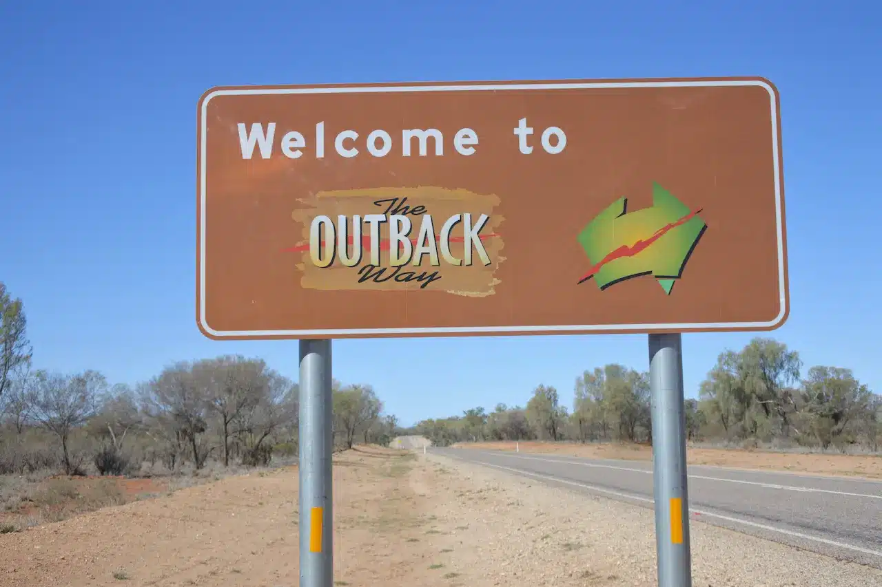 Signage of Welcome to the Outback