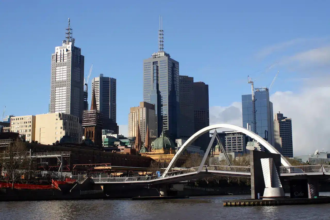 Melbourne Cityscape with Bridge in Forground